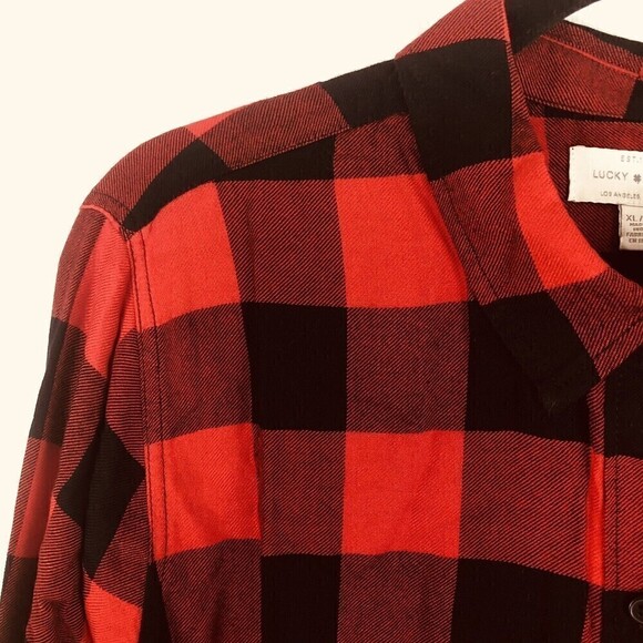 Lucky Brand Womens Button Back Plaid Shirt X-Large - Picture 4 of 15